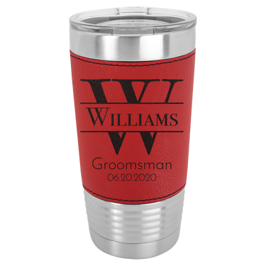 Personalized 20oz Leatherette Groomsmen Tumbler Gift